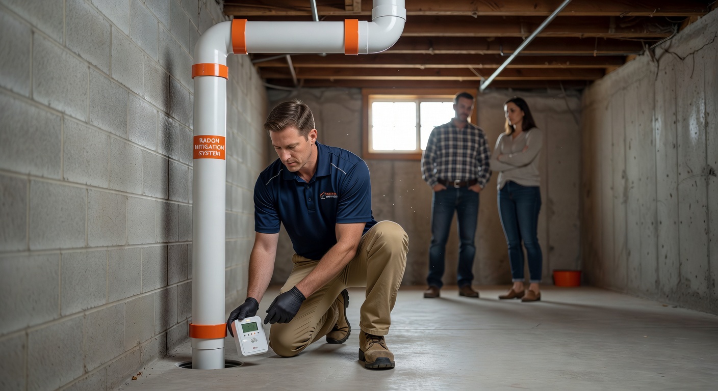radon test kit professional technician Ohio home