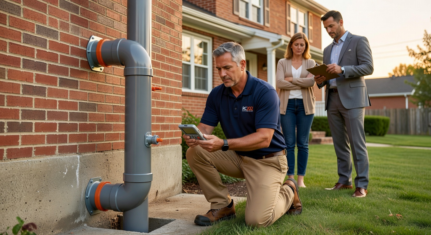 radon mitigation pipe exterior installation residential