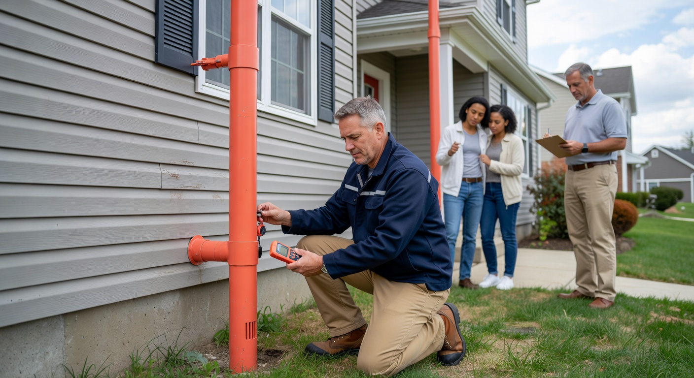 radon mitigation pipe exterior house professional