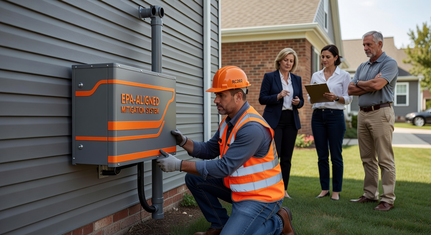 radon fan exterior wall installation residential home