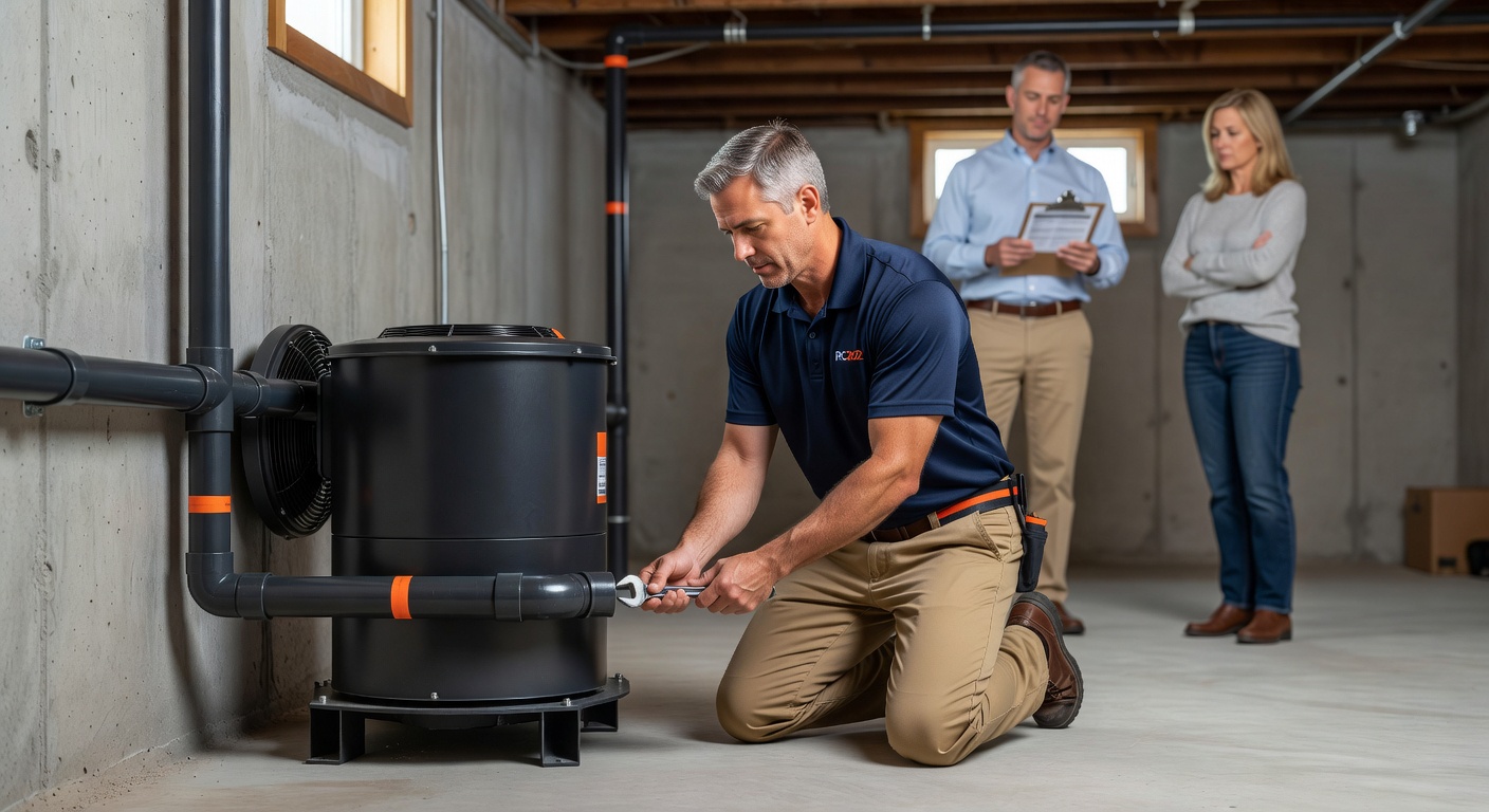 radon mitigation system installation Ohio basement