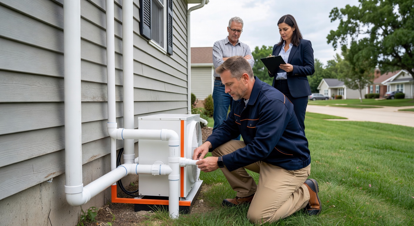 radon mitigation fan PVC pipe exterior home