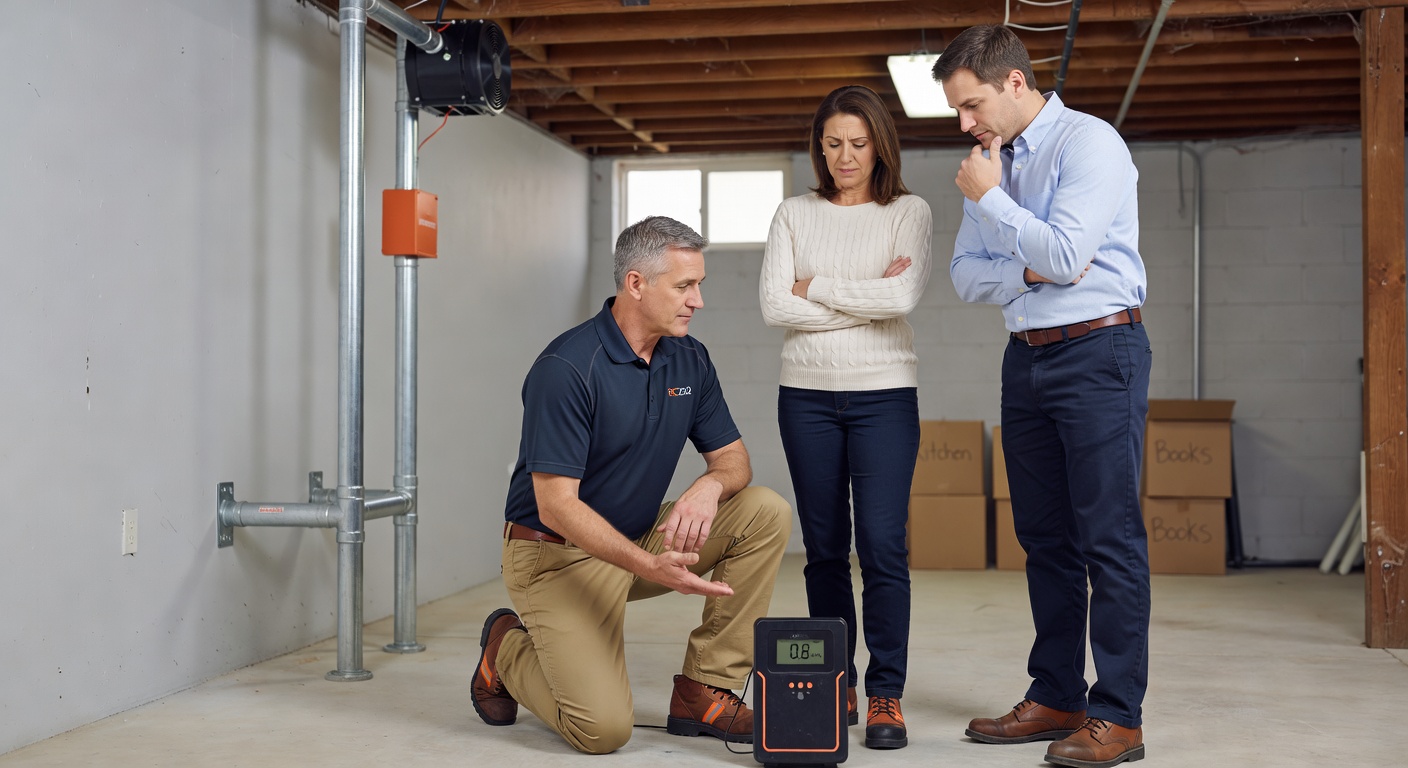 radon test kit measurement Ohio home inspector