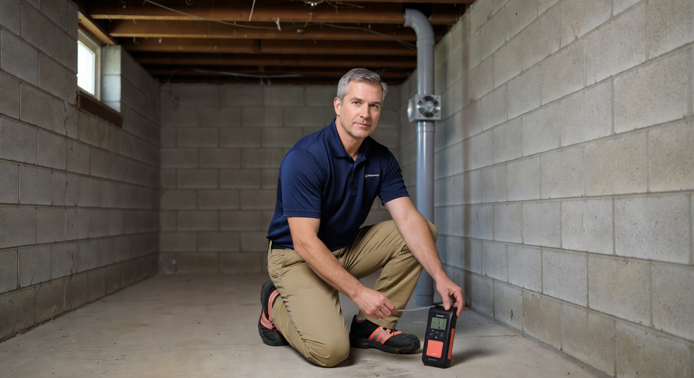 radon test kit basement Ohio professional