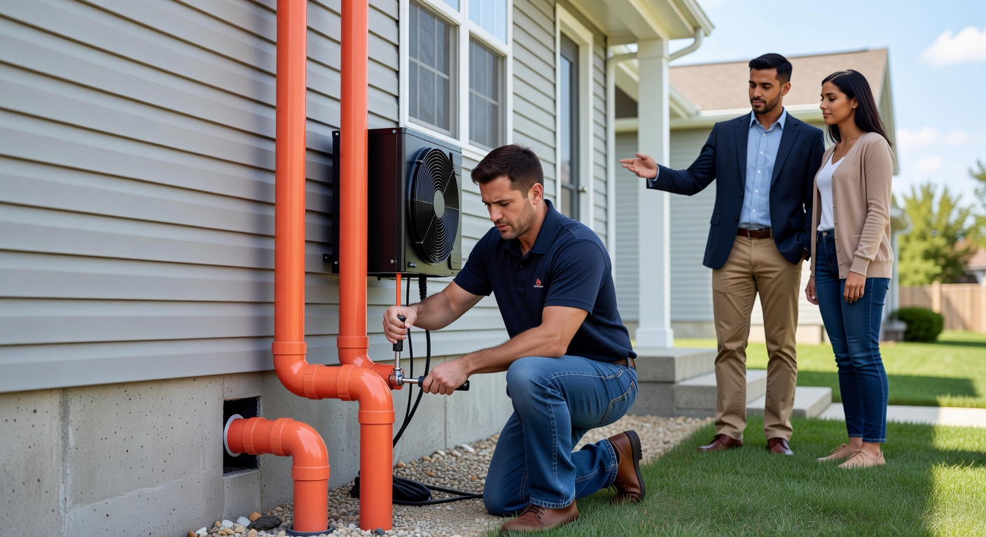 radon fan PVC pipe exterior installation residential