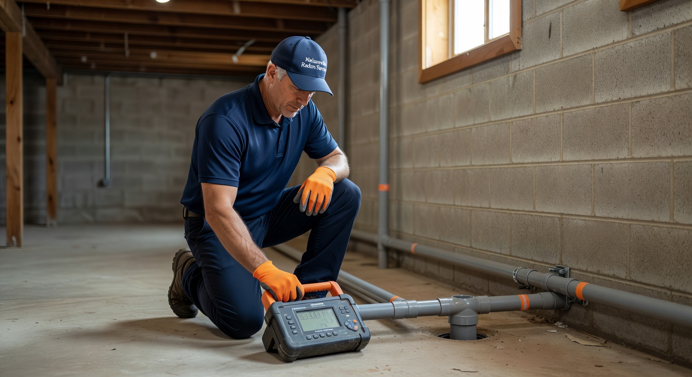 radon testing professional Nelsonville Ohio basement