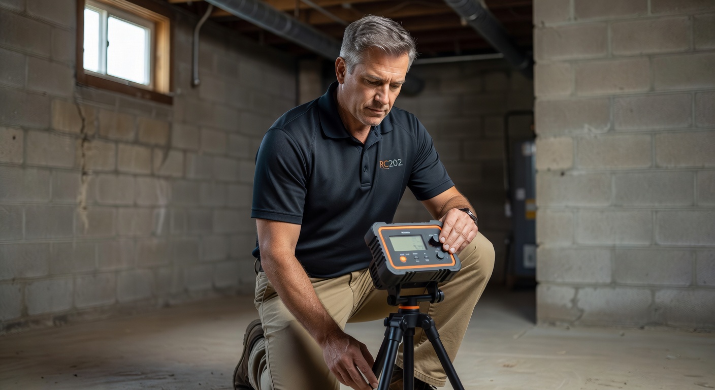 radon technician testing equipment continuous monitor