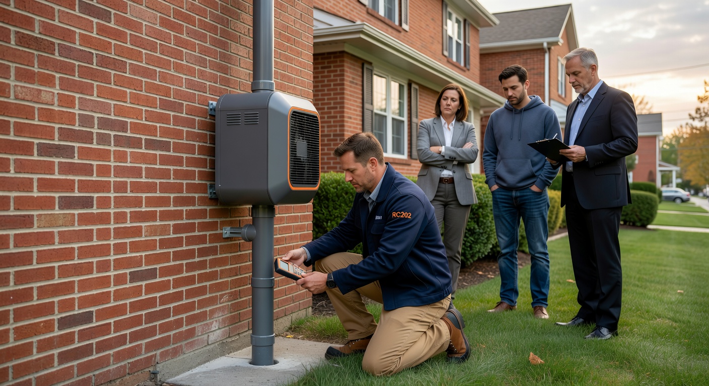 radon mitigation pipe fan exterior residential Ohio