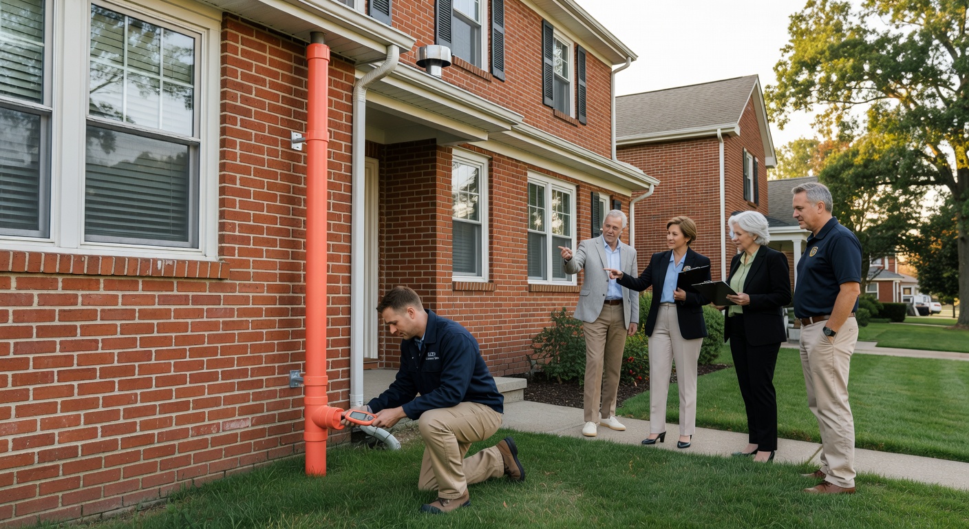 radon mitigation pipe exterior home ohio