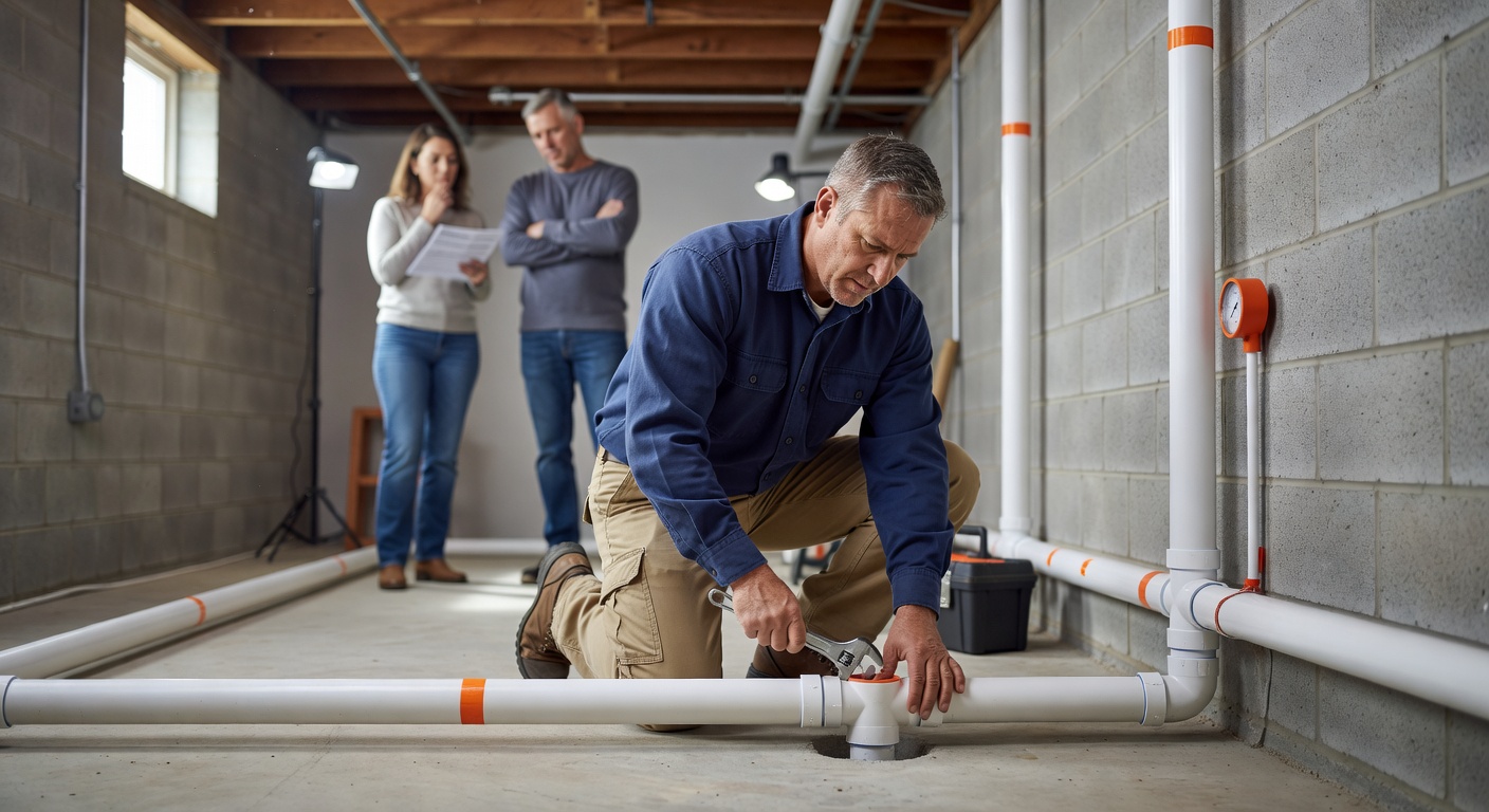 radon mitigation system PVC pipe sub-slab depressurization installation