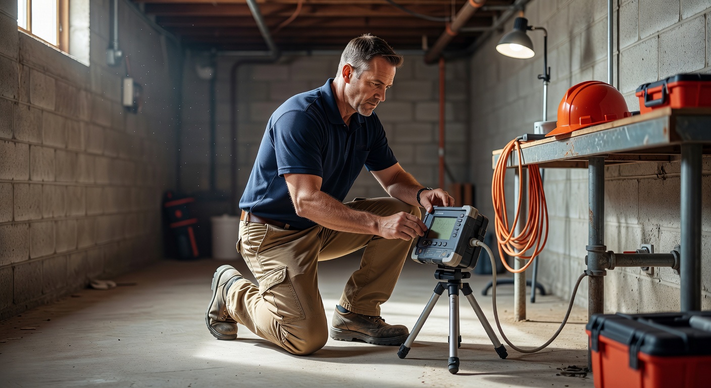 radon technician testing equipment continuous monitor