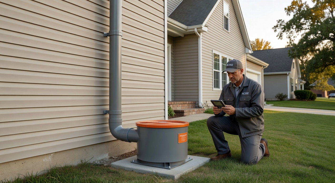 radon mitigation fan PVC pipe exterior home Ohio