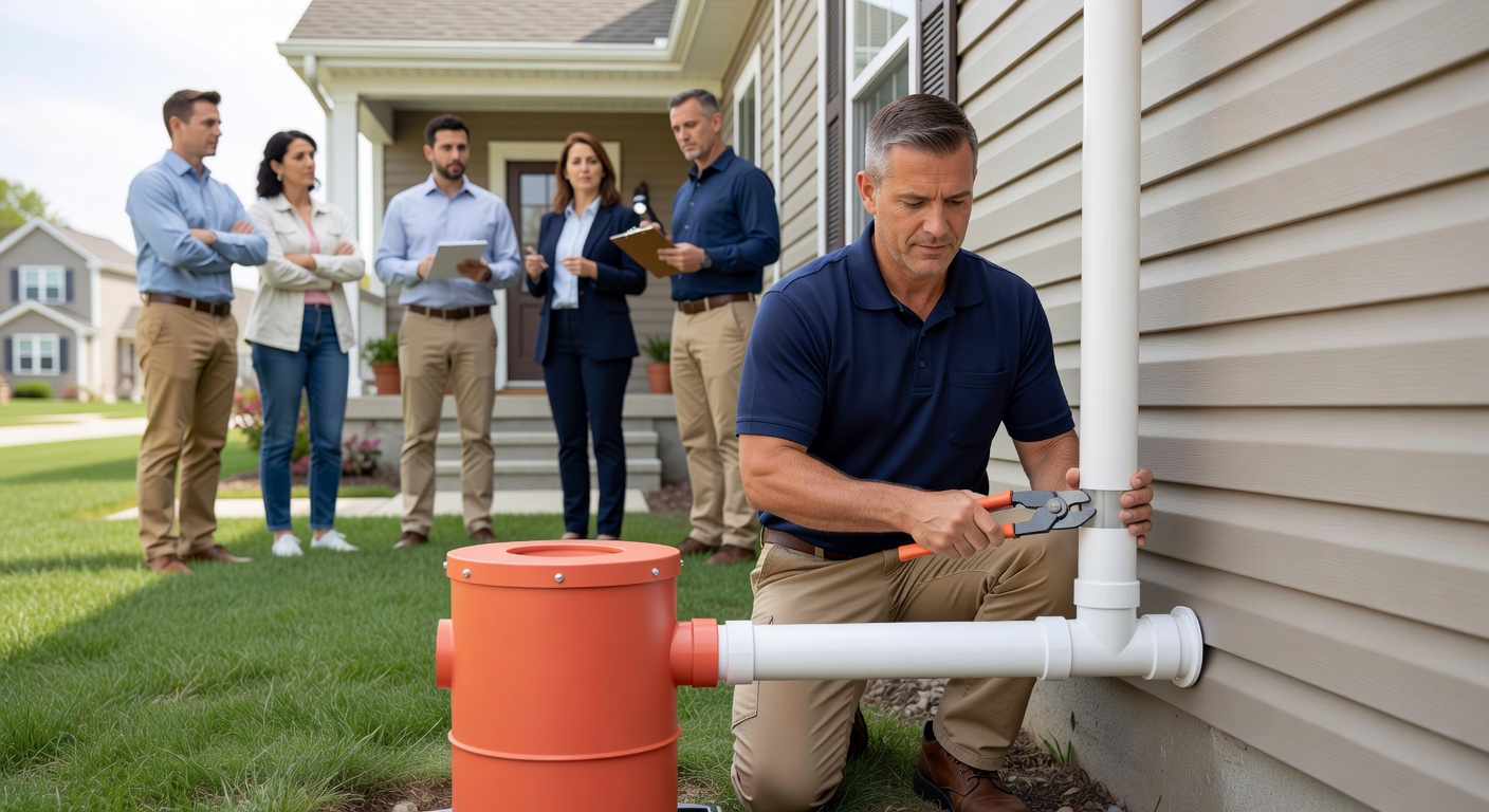radon mitigation fan PVC pipe exterior home