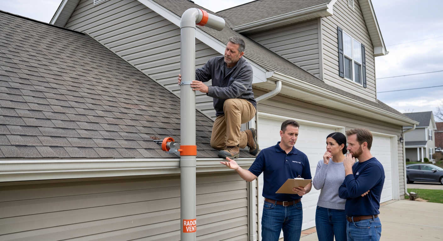 radon mitigation pvc pipe roof exterior installation