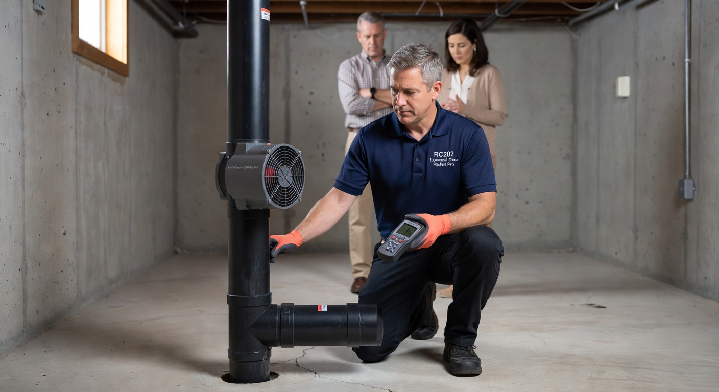 radon test kit professional inspector Ohio home