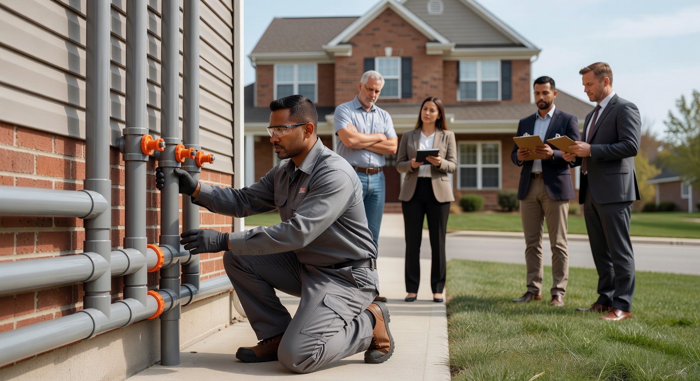 radon mitigation pipe exterior house professional installation