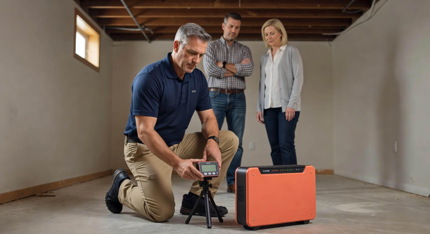 radon test kit professional inspector Ohio home