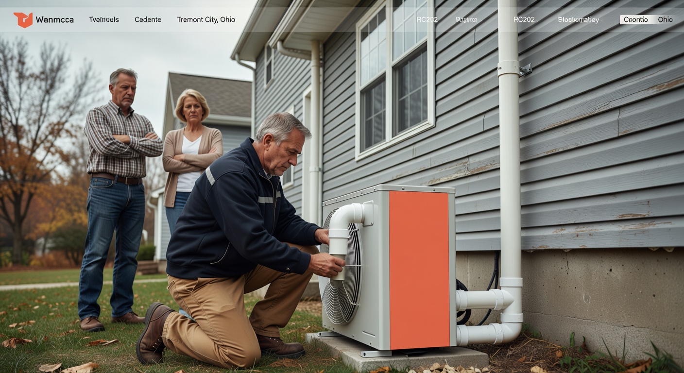 radon mitigation PVC pipe fan exterior installation Tremont City Ohio home