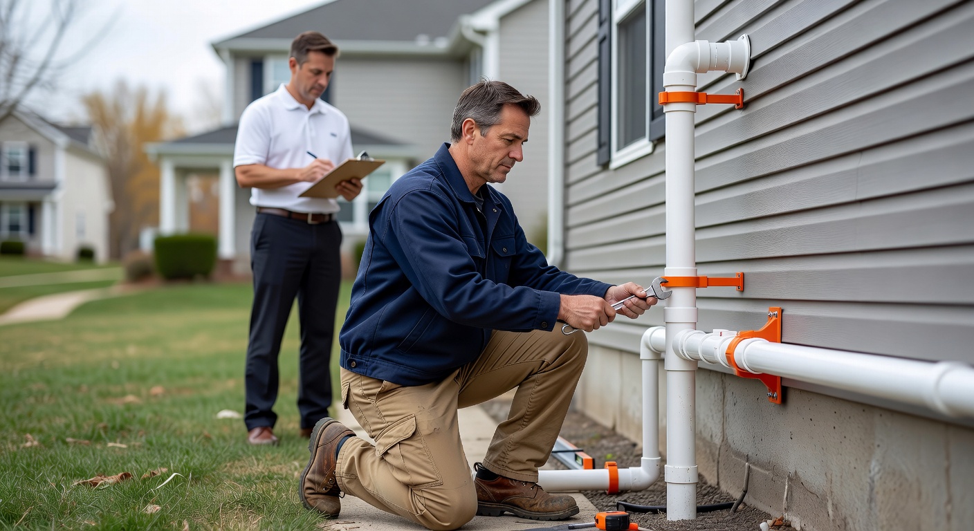 radon mitigation fan PVC pipe exterior installation
