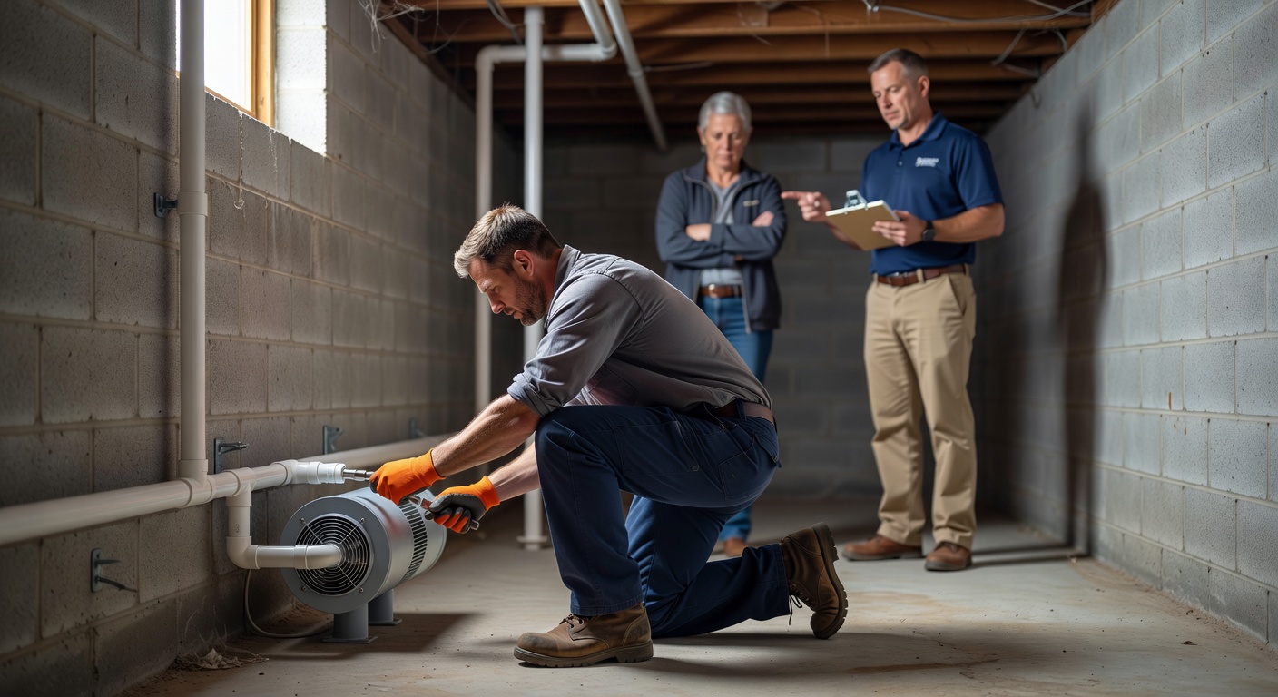 radon mitigation system installation Ohio basement