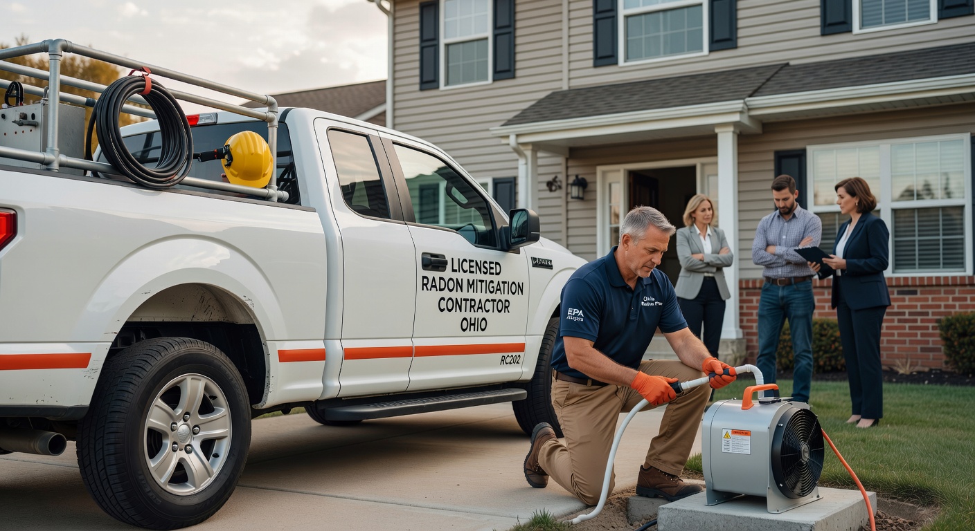 licensed radon mitigation contractor Ohio truck