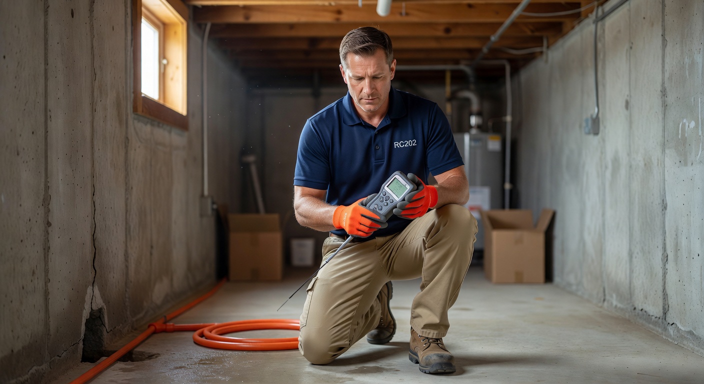 radon mitigation technician testing meter New London Ohio
