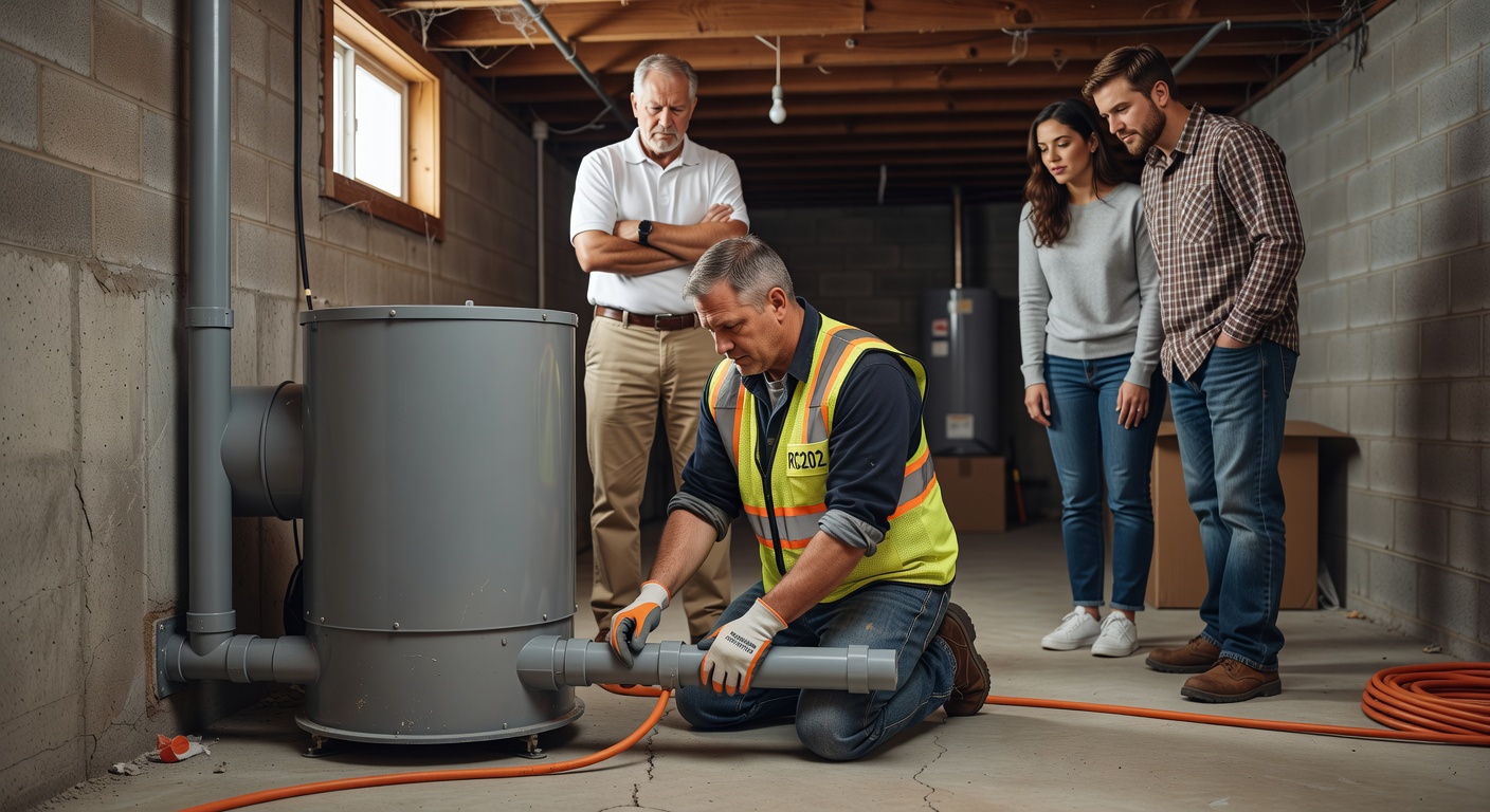 radon mitigation system installation basement Ohio home