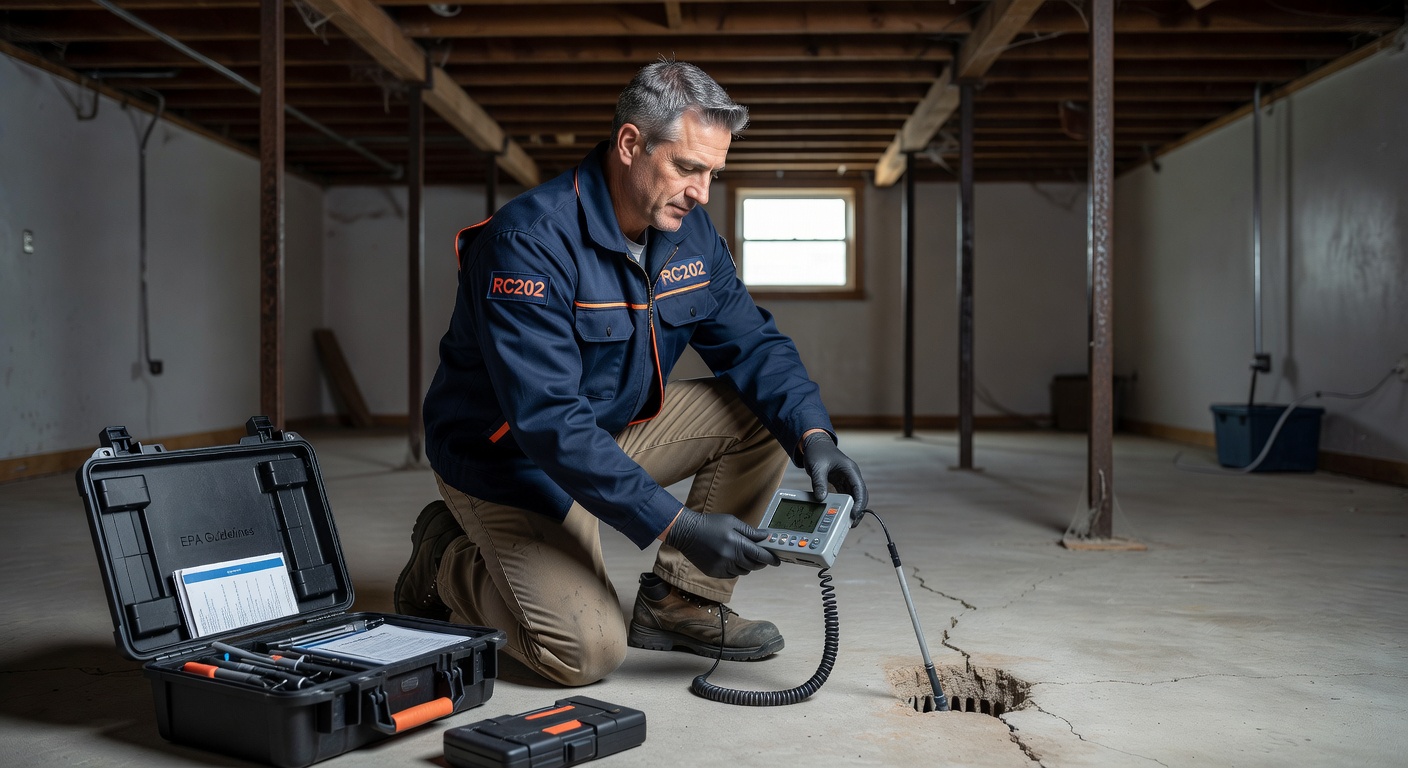 licensed radon technician testing equipment Ohio