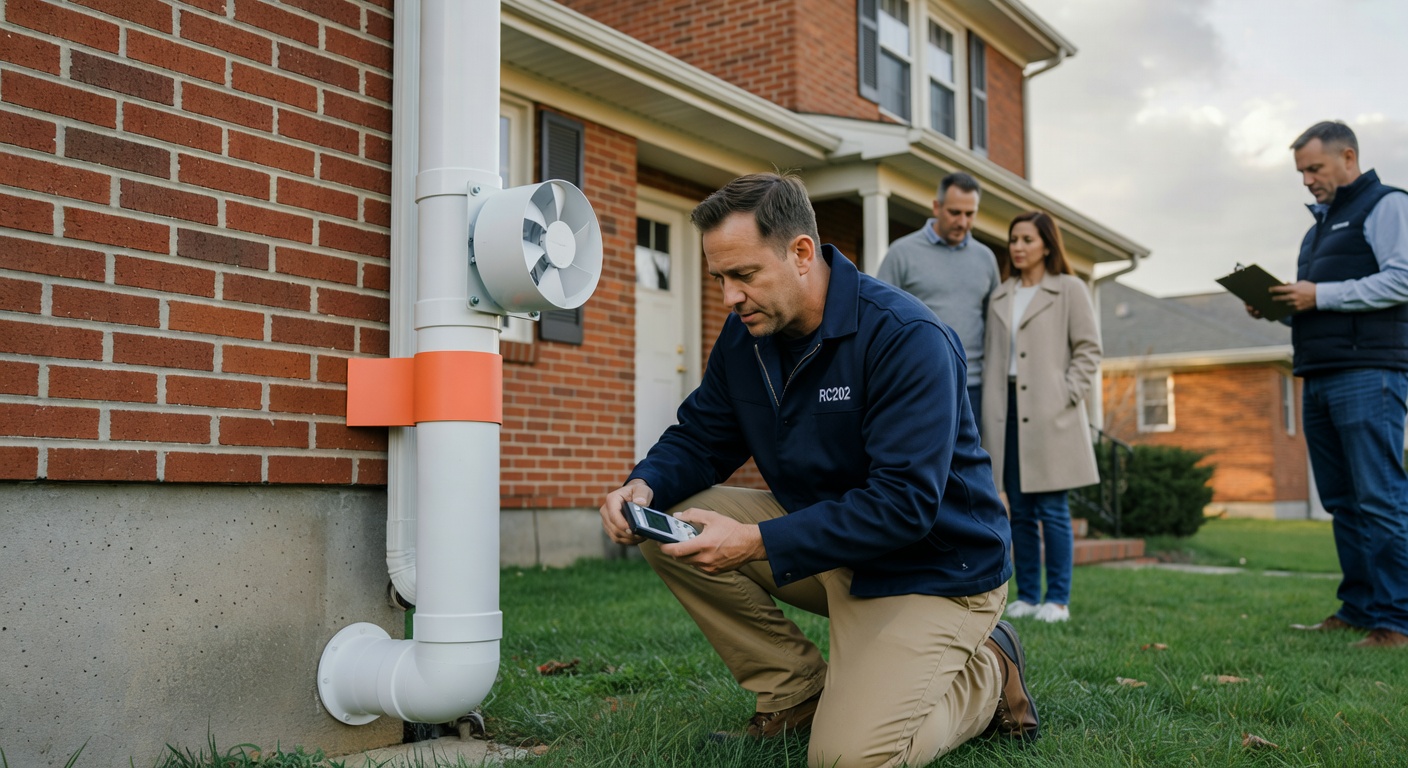 radon mitigation fan exterior pipe ohio home