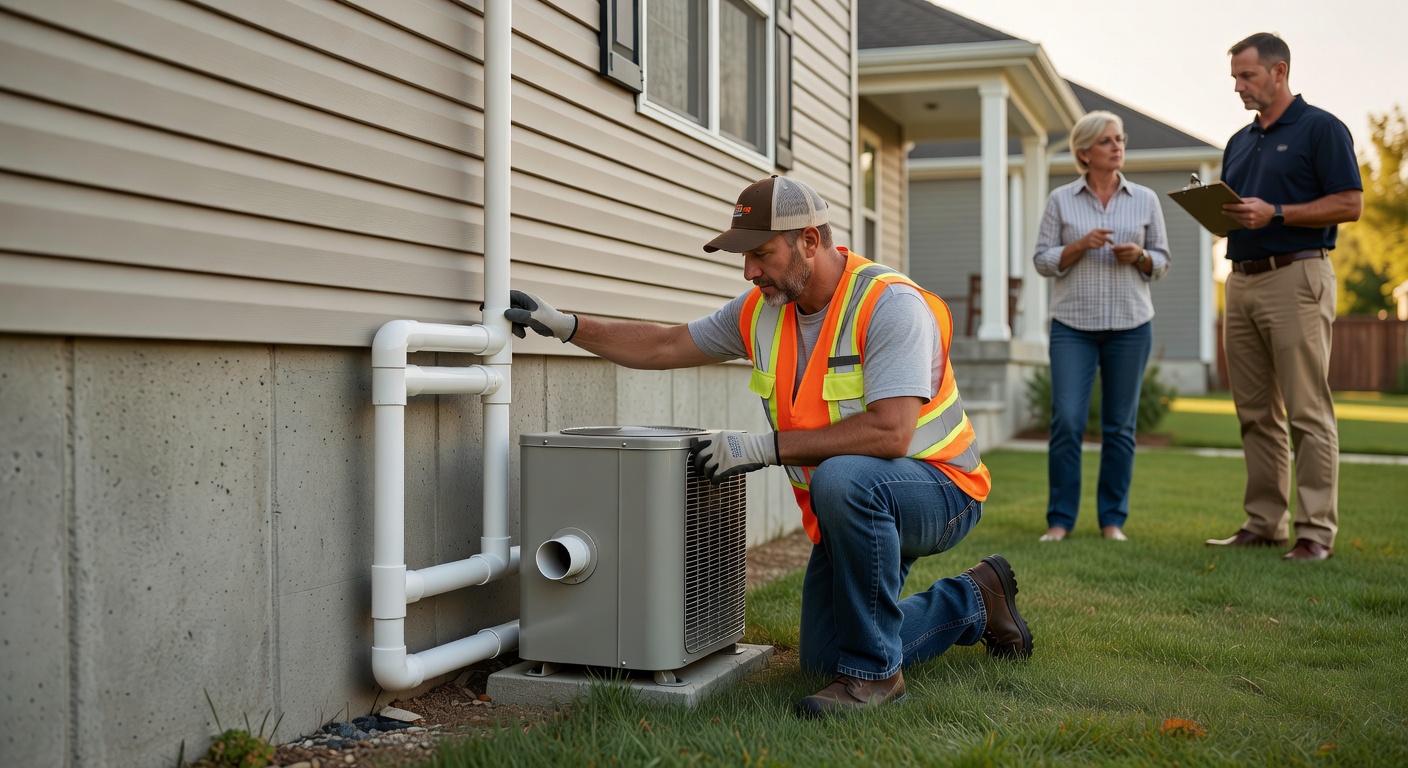 radon mitigation fan PVC pipe exterior installation home