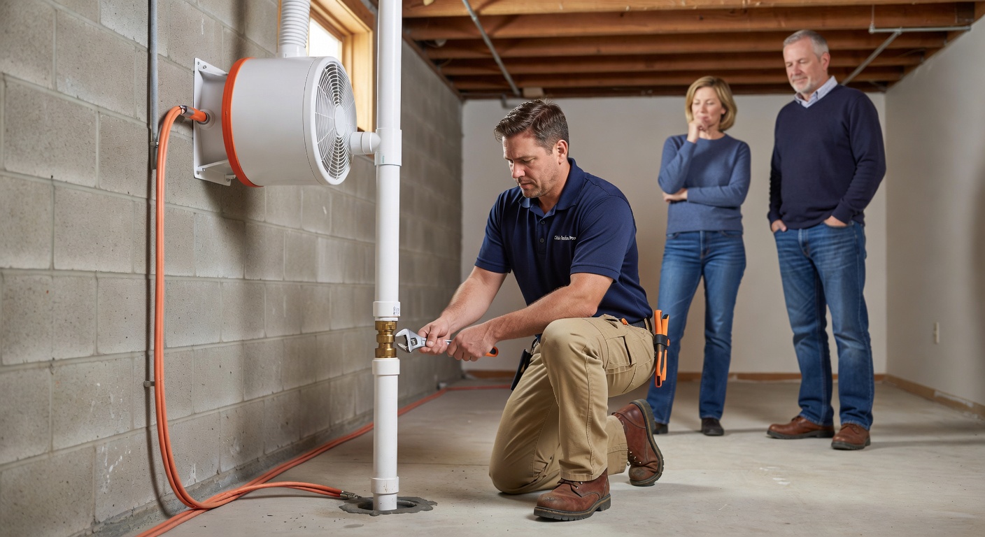 radon mitigation system installation basement Ohio home