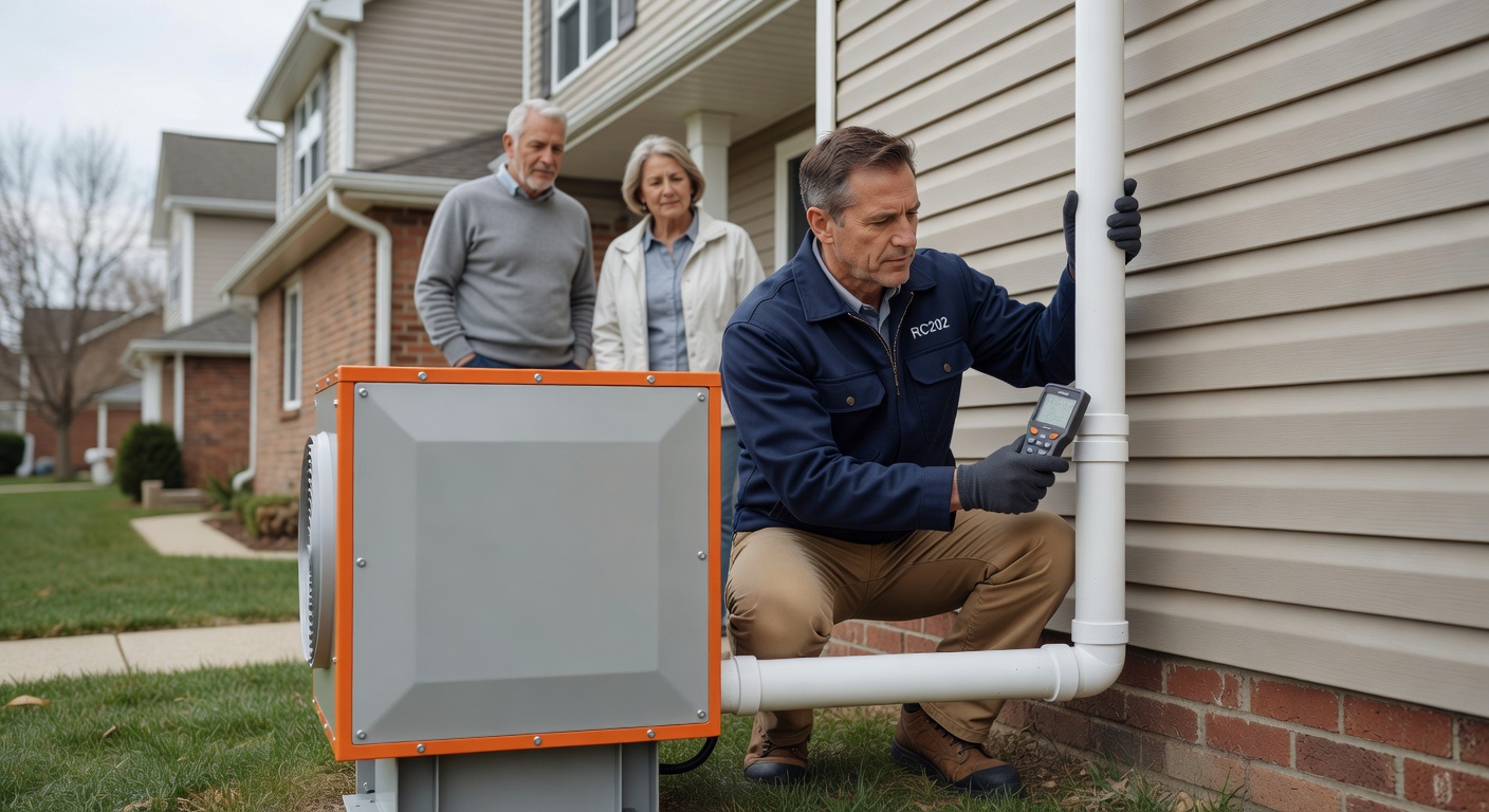 radon mitigation fan PVC pipe exterior house Ohio