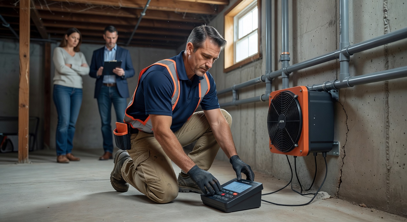 radon testing equipment professional technician