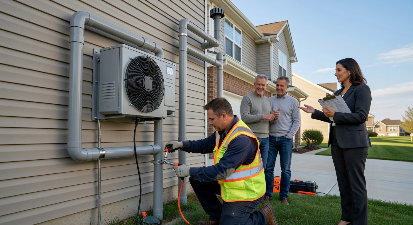 radon mitigation PVC pipe fan exterior installation residential