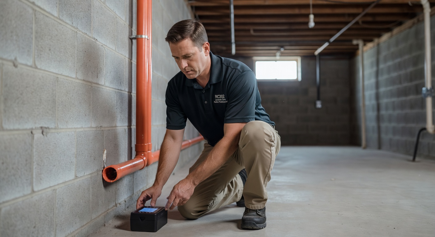 radon testing technician Ohio basement