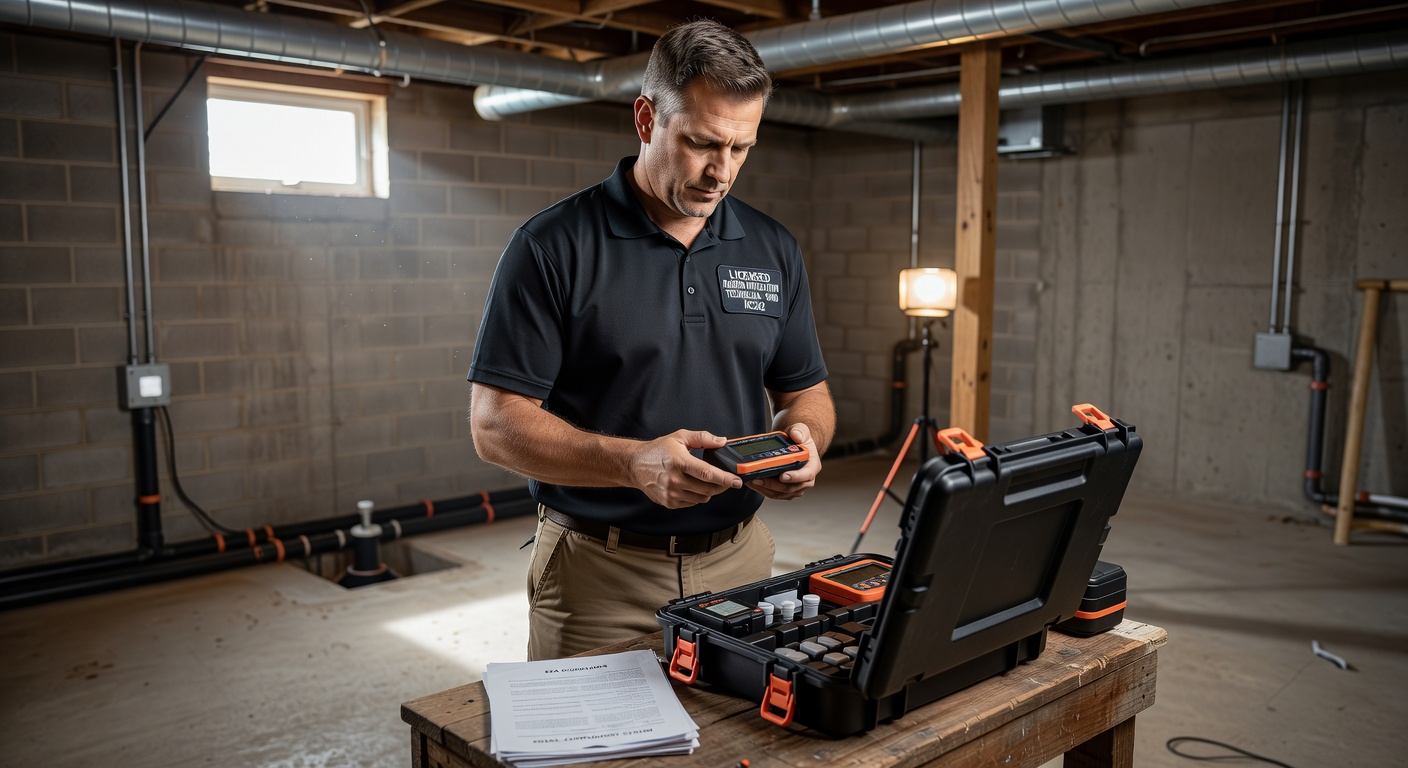 licensed radon mitigation technician Ohio home