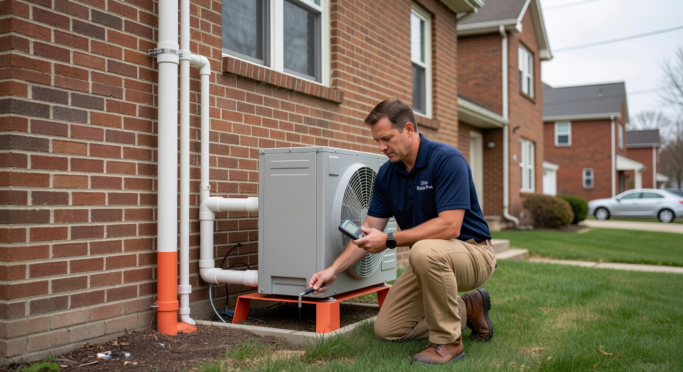 radon mitigation fan PVC pipe exterior Ohio house