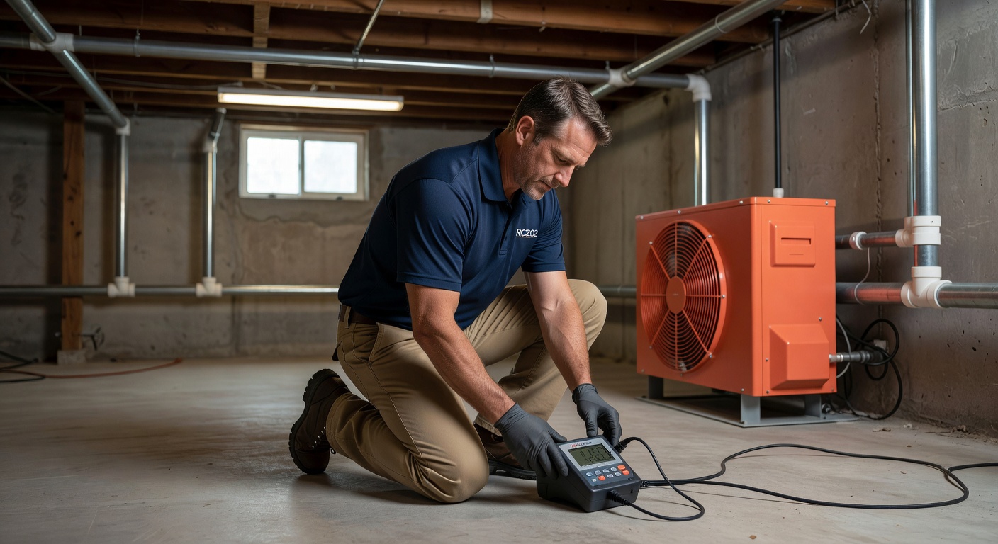 radon technician testing meter Ohio basement