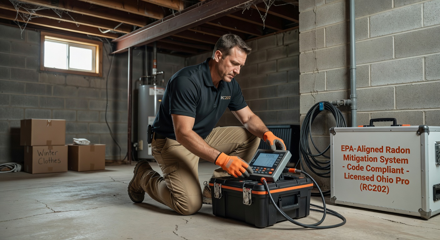 licensed radon mitigation technician Ohio home