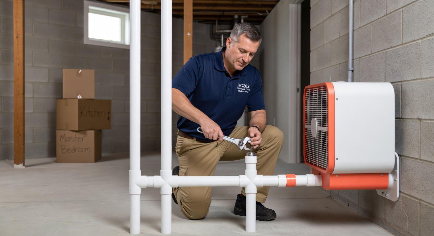 radon mitigation fan pvc pipe basement professional