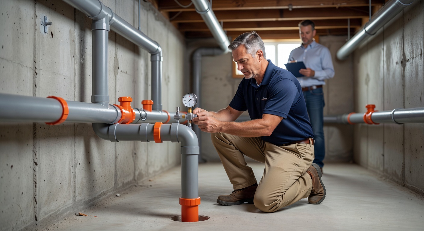 sub-slab depressurization radon system PVC pipe basement