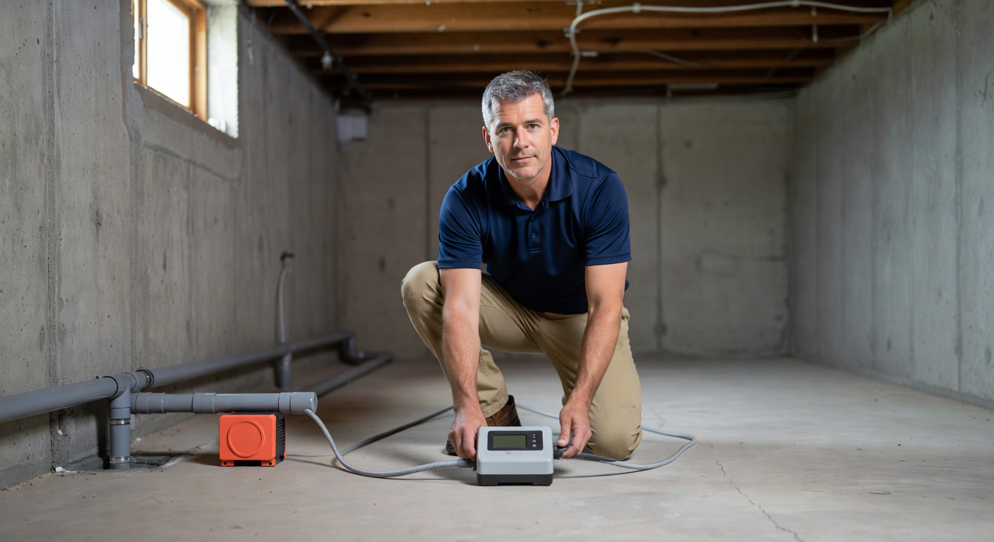radon testing continuous monitor basement