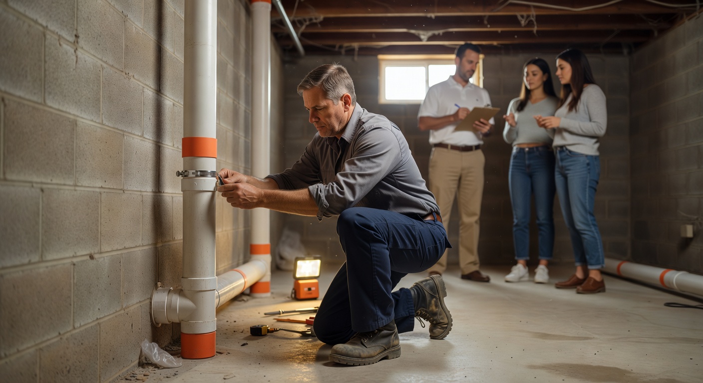 radon mitigation system installation basement Ohio home