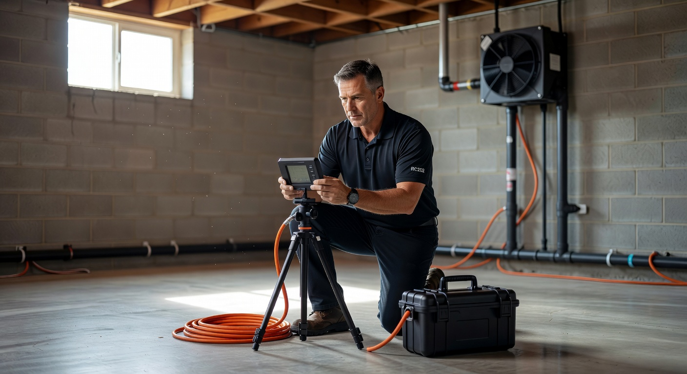 radon technician testing equipment continuous monitor