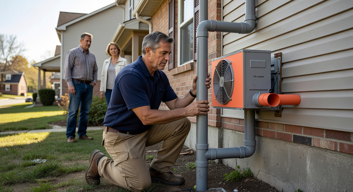 radon fan pvc pipe exterior installation home