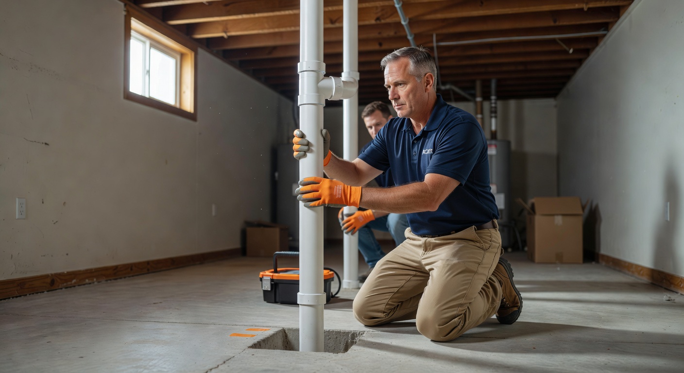 radon fan sub-slab depressurization system pipe