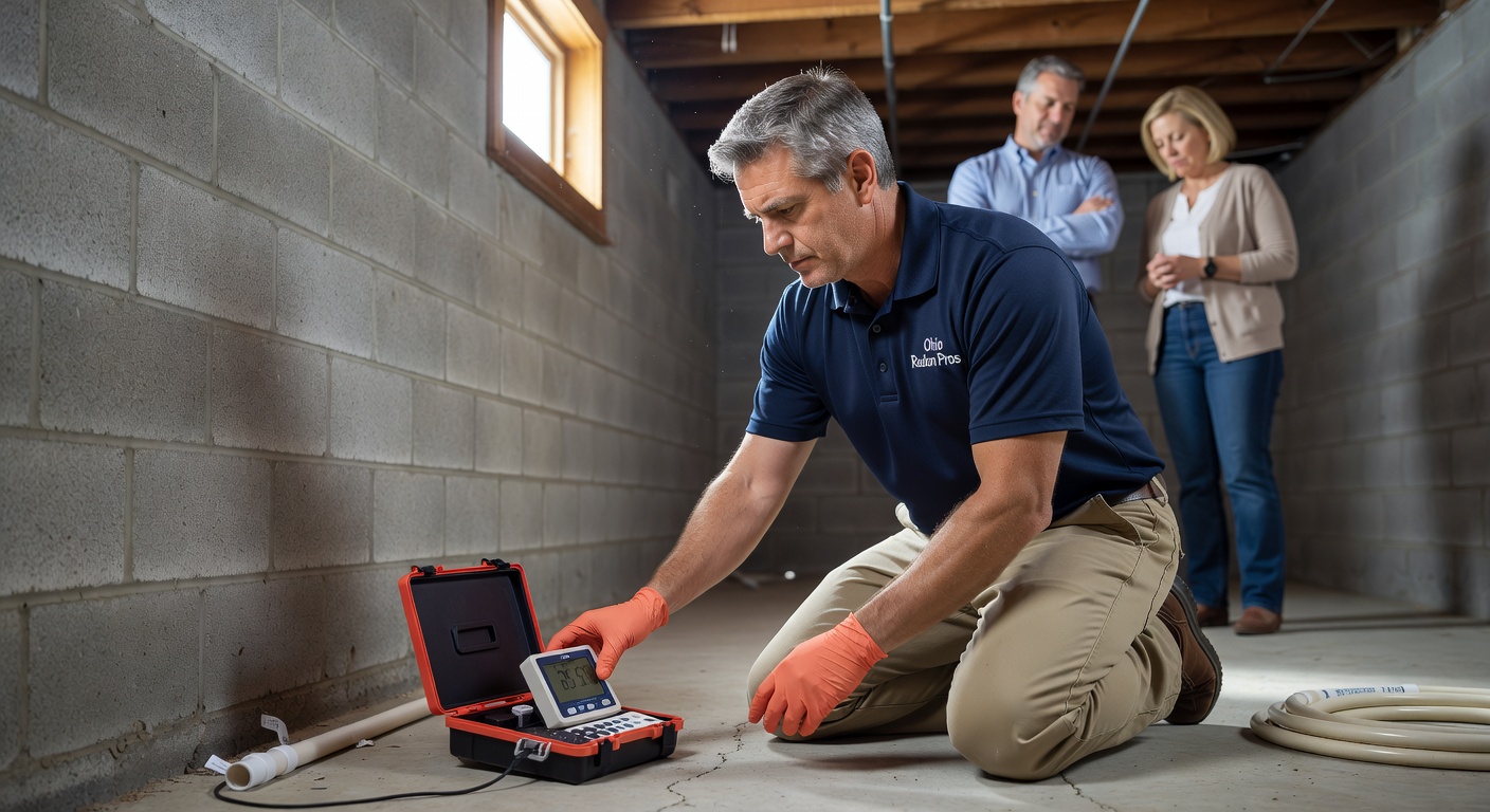 radon test kit professional inspector Ohio home