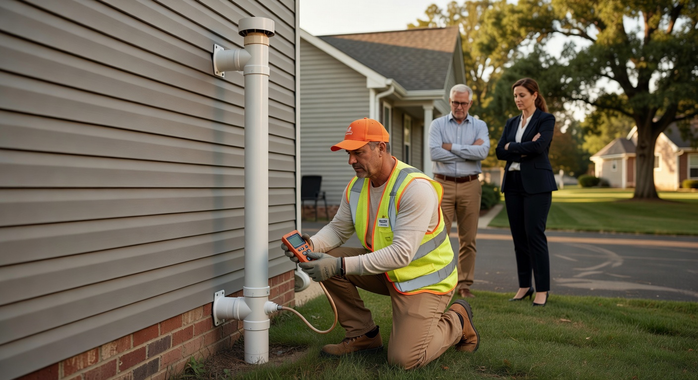 radon fan vent pipe exterior home installation