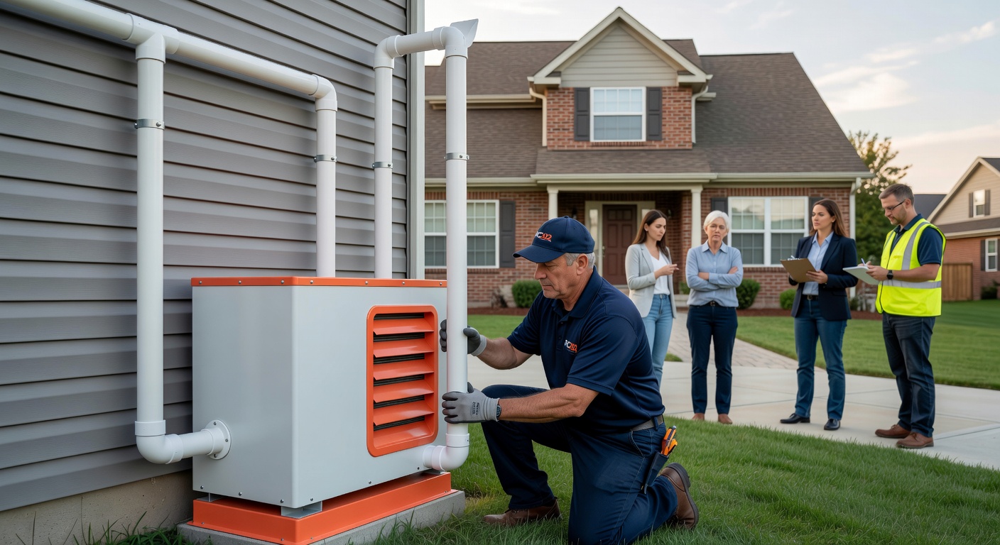radon mitigation fan PVC pipe exterior residential Ohio