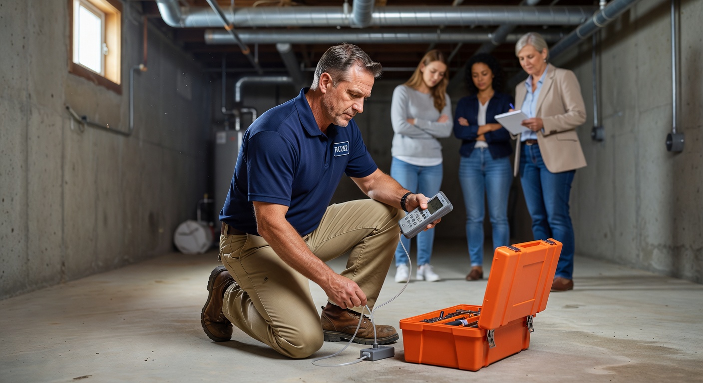 licensed radon technician inspecting home Ohio